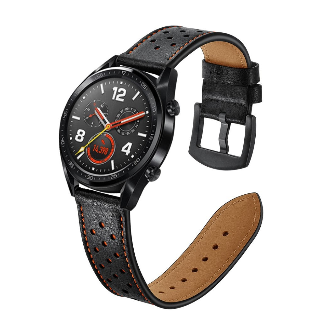 Sejt Huawei Watch GT Ægte læder Rem - Sort#serie_1