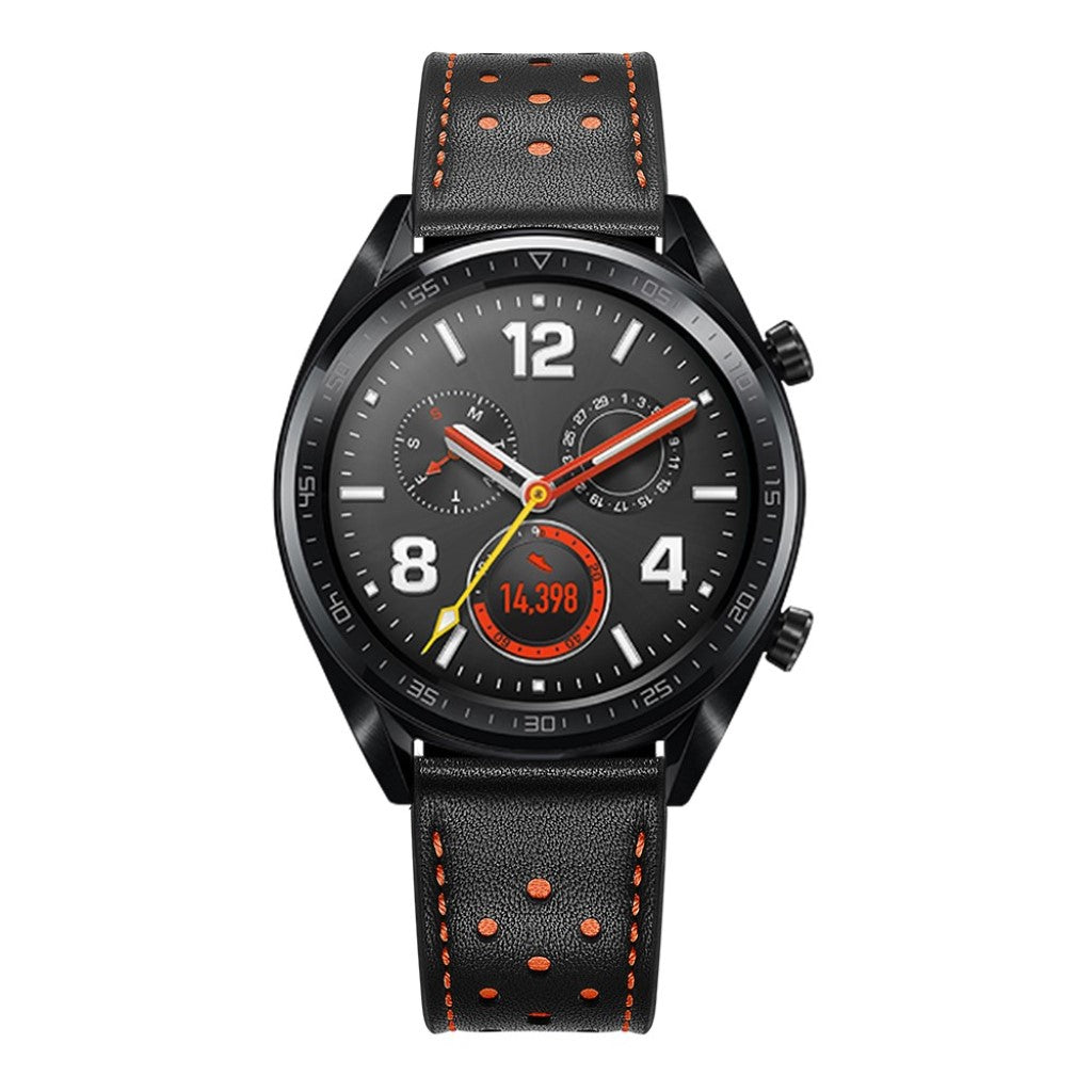 Sejt Huawei Watch GT Ægte læder Rem - Sort#serie_1