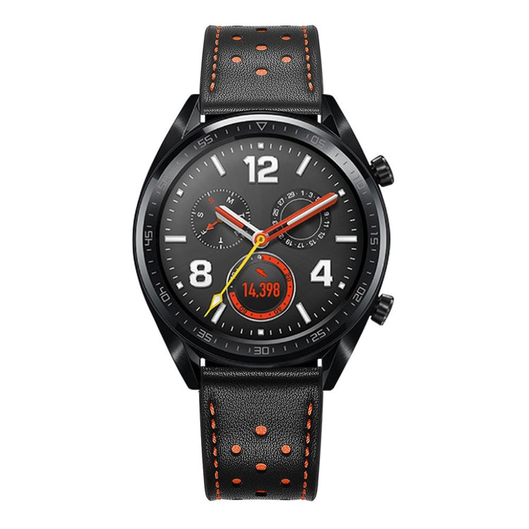 Sejt Huawei Watch GT Ægte læder Rem - Sort#serie_1