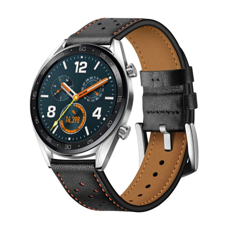 Sejt Huawei Watch GT Ægte læder Rem - Sort#serie_1