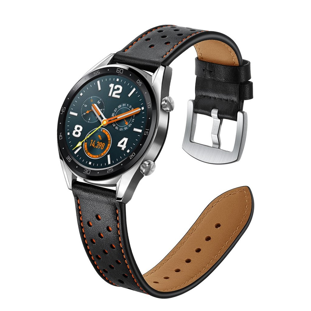 Sejt Huawei Watch GT Ægte læder Rem - Sort#serie_1