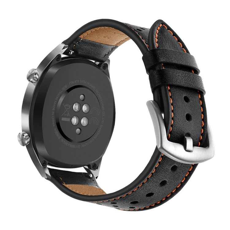 Sejt Huawei Watch GT Ægte læder Rem - Sort#serie_1
