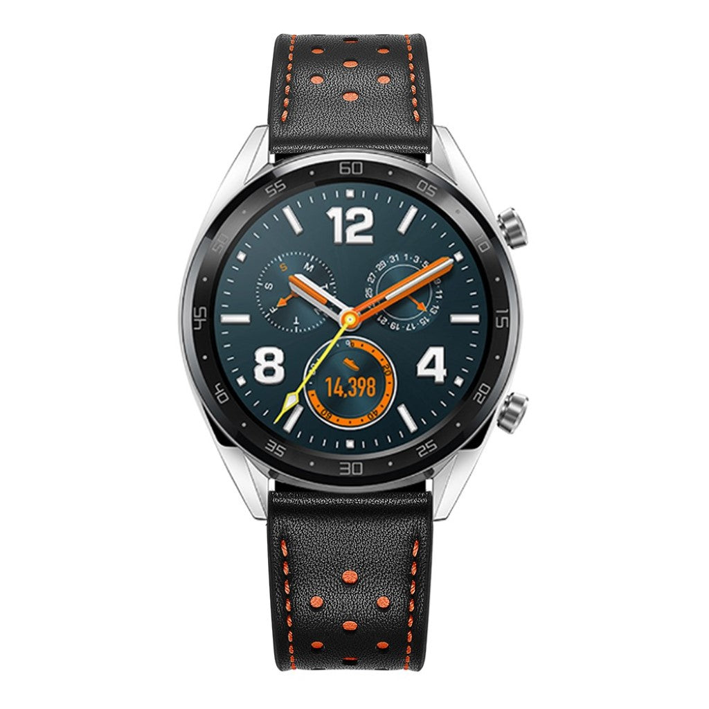 Sejt Huawei Watch GT Ægte læder Rem - Sort#serie_1