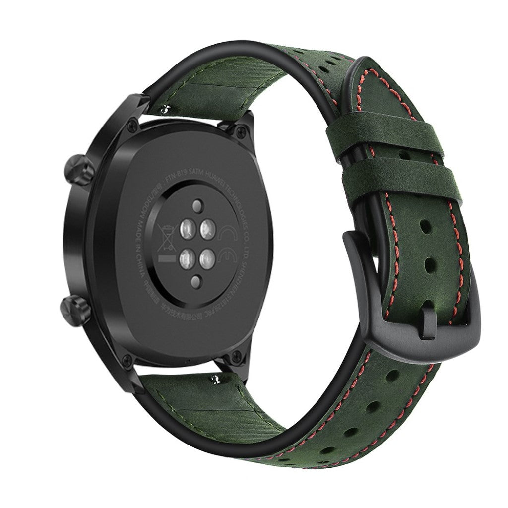 Sejt Huawei Watch GT Ægte læder Rem - Grøn#serie_2