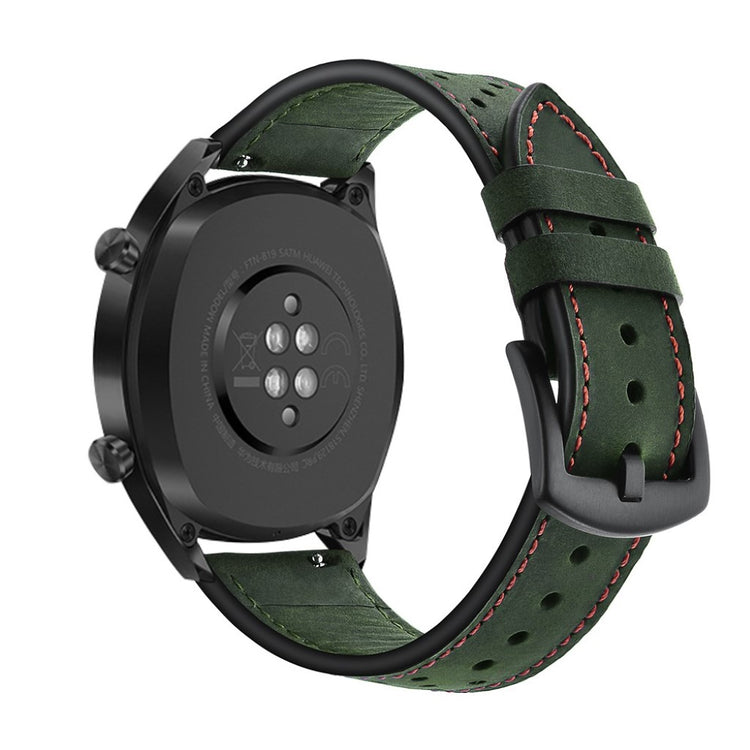 Sejt Huawei Watch GT Ægte læder Rem - Grøn#serie_2
