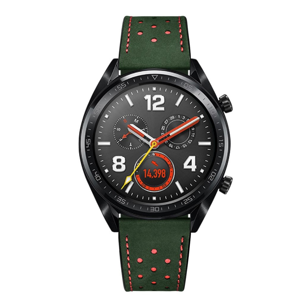 Sejt Huawei Watch GT Ægte læder Rem - Grøn#serie_2
