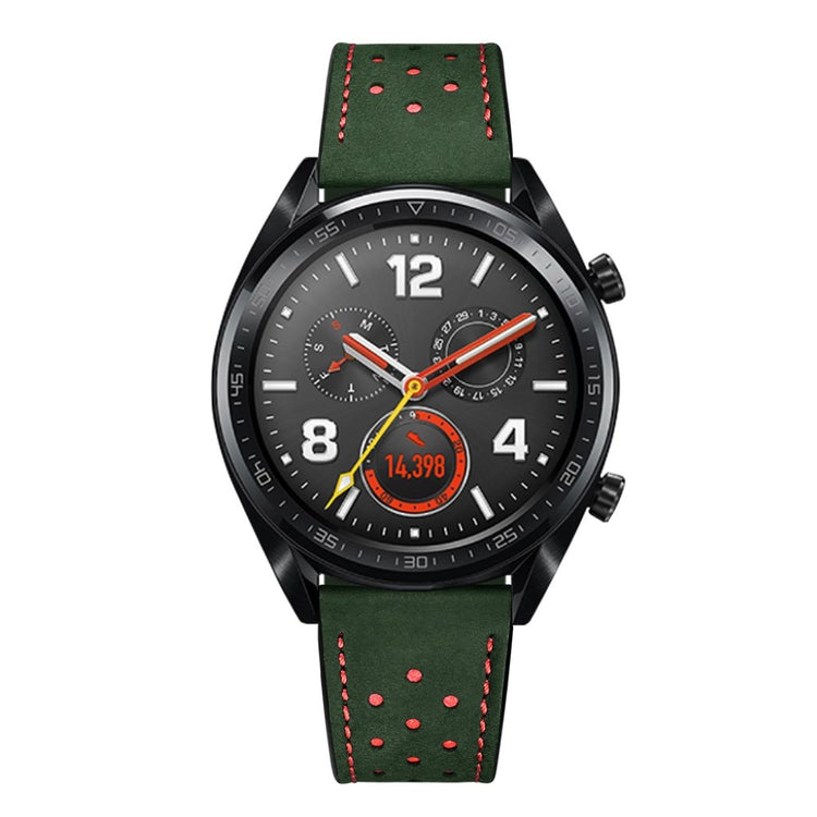 Sejt Huawei Watch GT Ægte læder Rem - Grøn#serie_2
