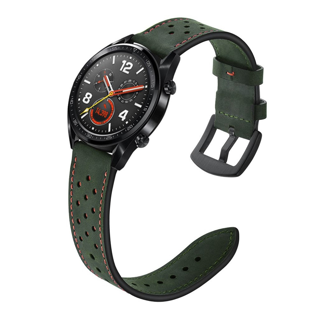 Sejt Huawei Watch GT Ægte læder Rem - Grøn#serie_2