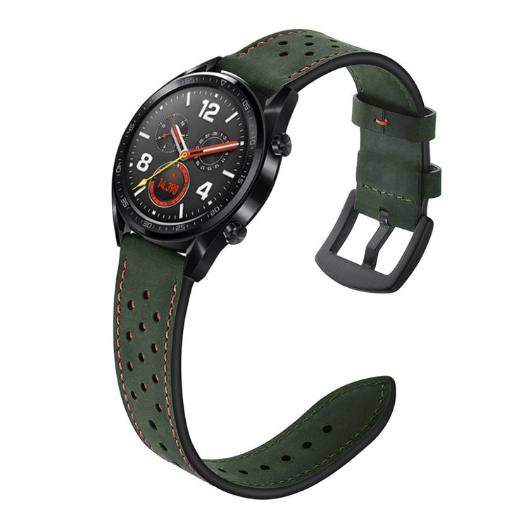 Sejt Huawei Watch GT Ægte læder Rem - Grøn#serie_2