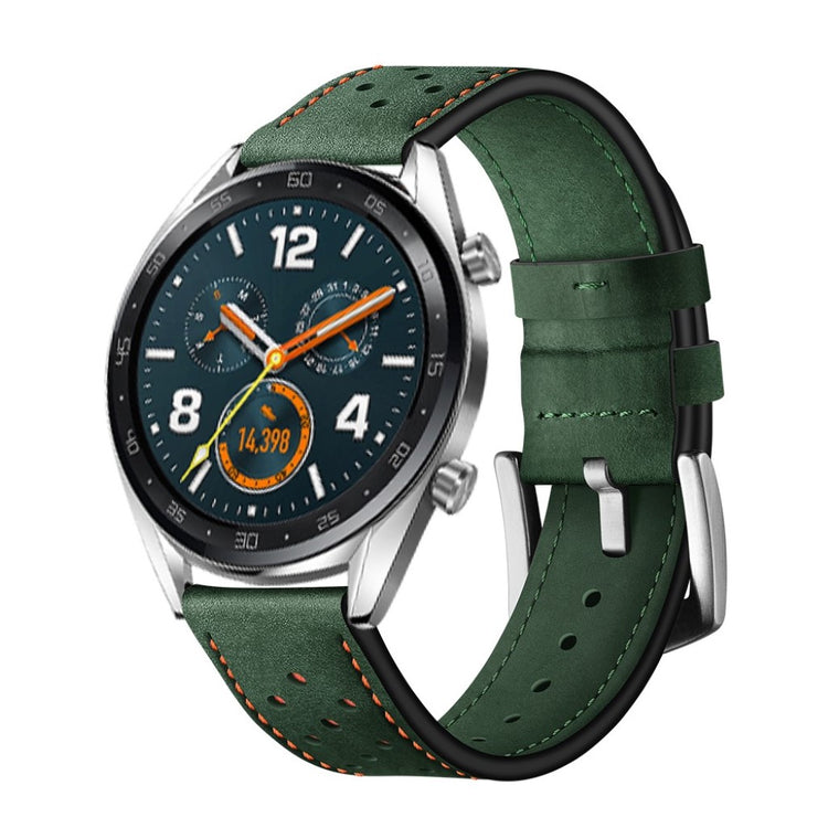 Sejt Huawei Watch GT Ægte læder Rem - Grøn#serie_2