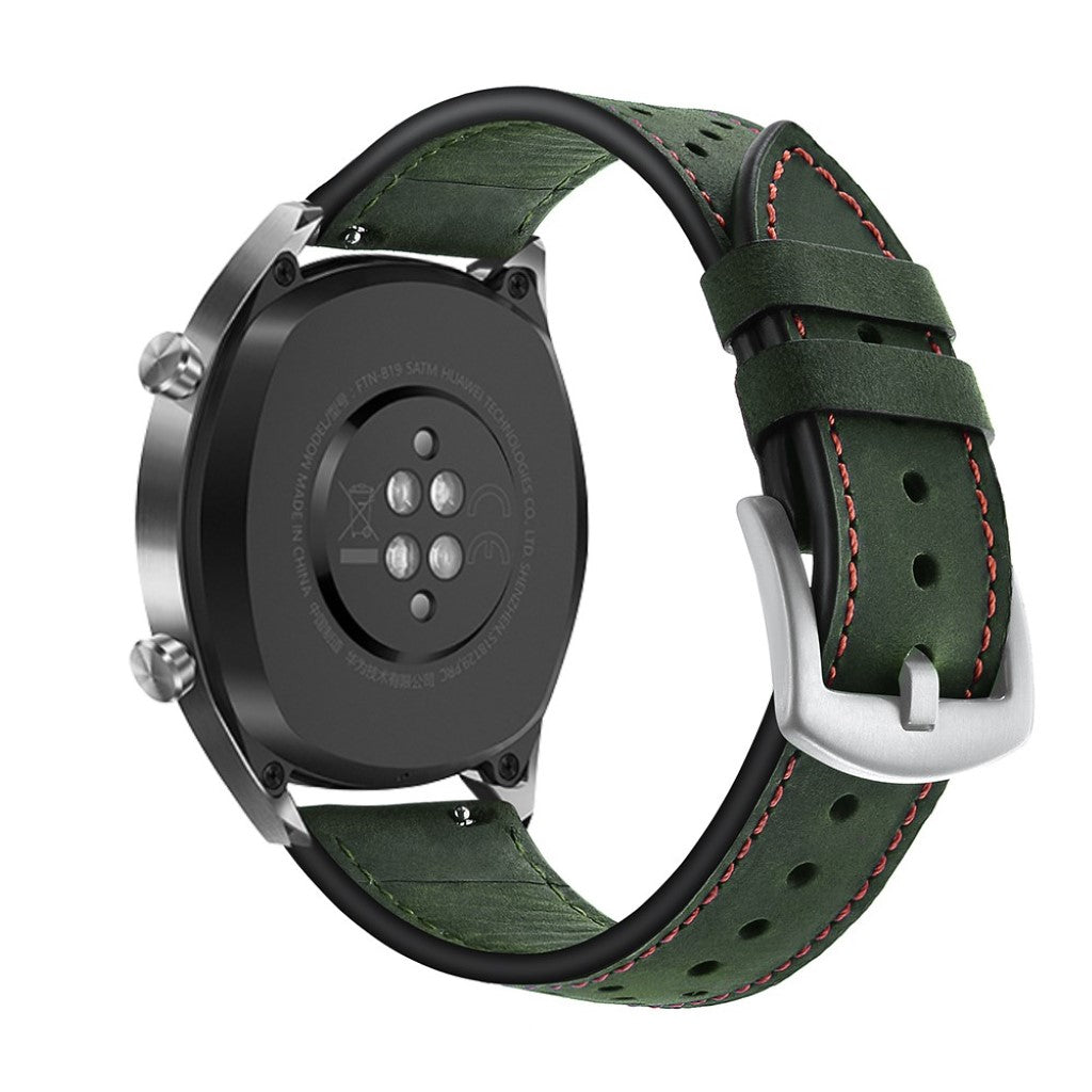 Sejt Huawei Watch GT Ægte læder Rem - Grøn#serie_2