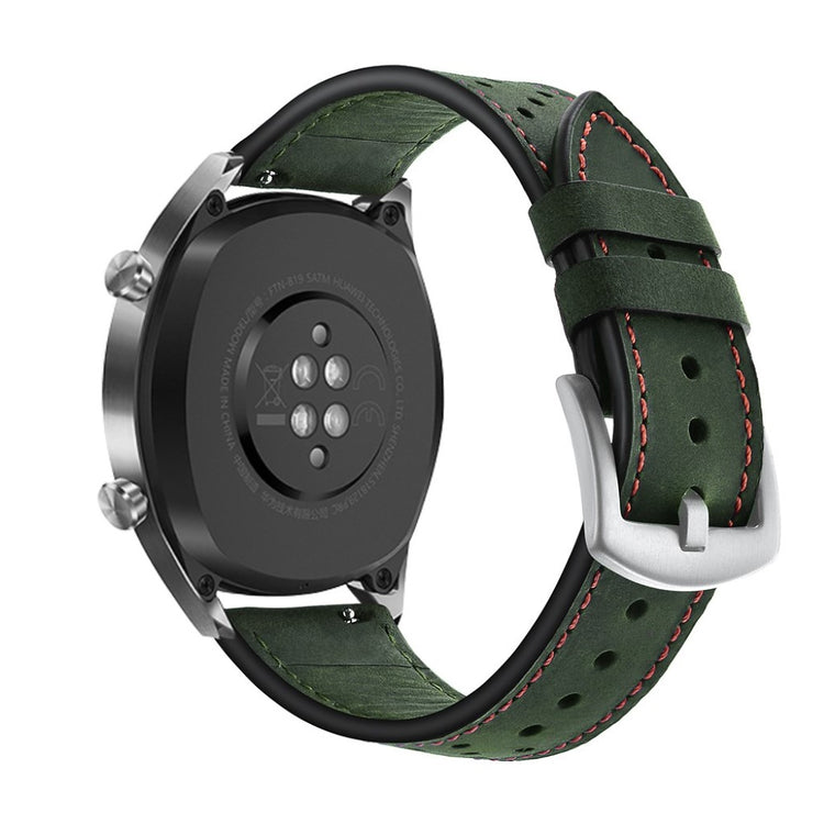 Sejt Huawei Watch GT Ægte læder Rem - Grøn#serie_2