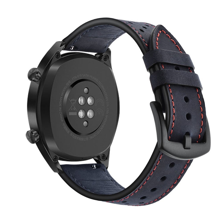 Sejt Huawei Watch GT Ægte læder Rem - Blå#serie_3