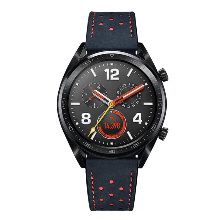 Sejt Huawei Watch GT Ægte læder Rem - Blå#serie_3