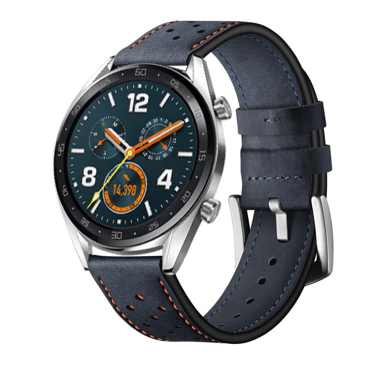 Sejt Huawei Watch GT Ægte læder Rem - Blå#serie_3