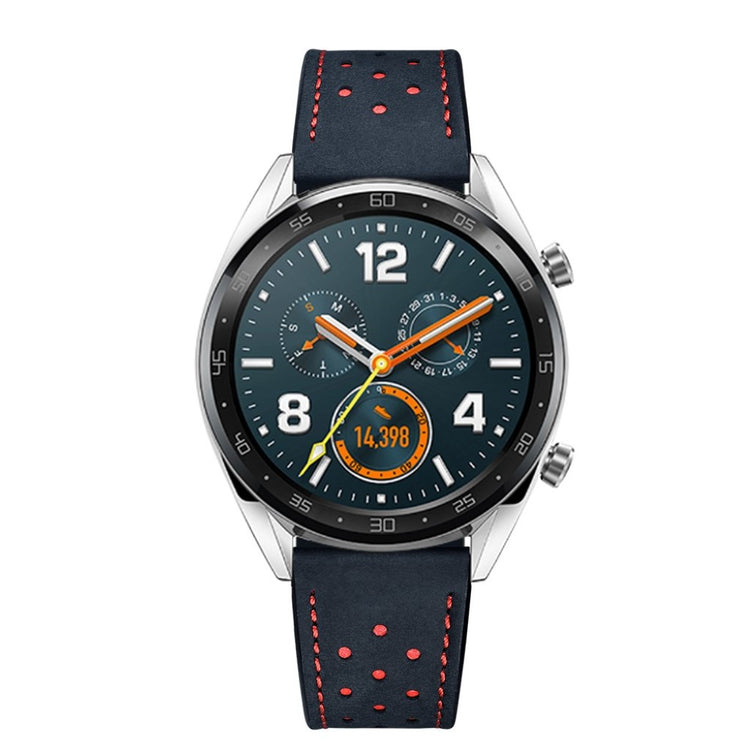 Sejt Huawei Watch GT Ægte læder Rem - Blå#serie_3