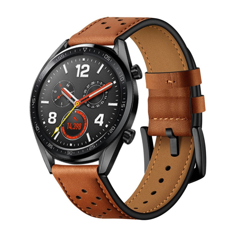 Sejt Huawei Watch GT Ægte læder Rem - Brun#serie_4