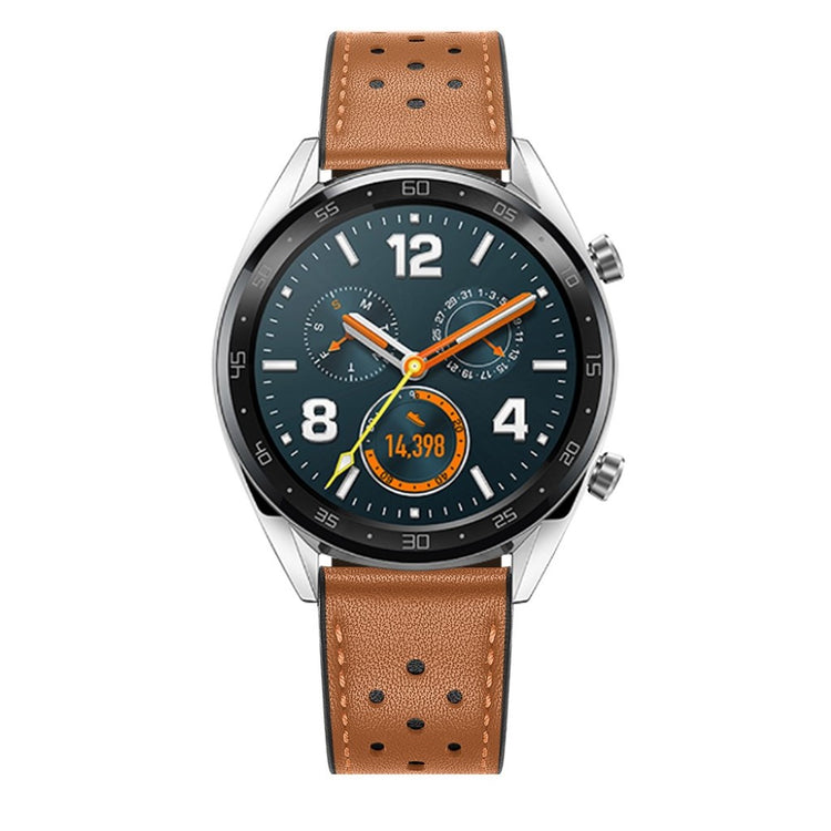 Sejt Huawei Watch GT Ægte læder Rem - Brun#serie_4