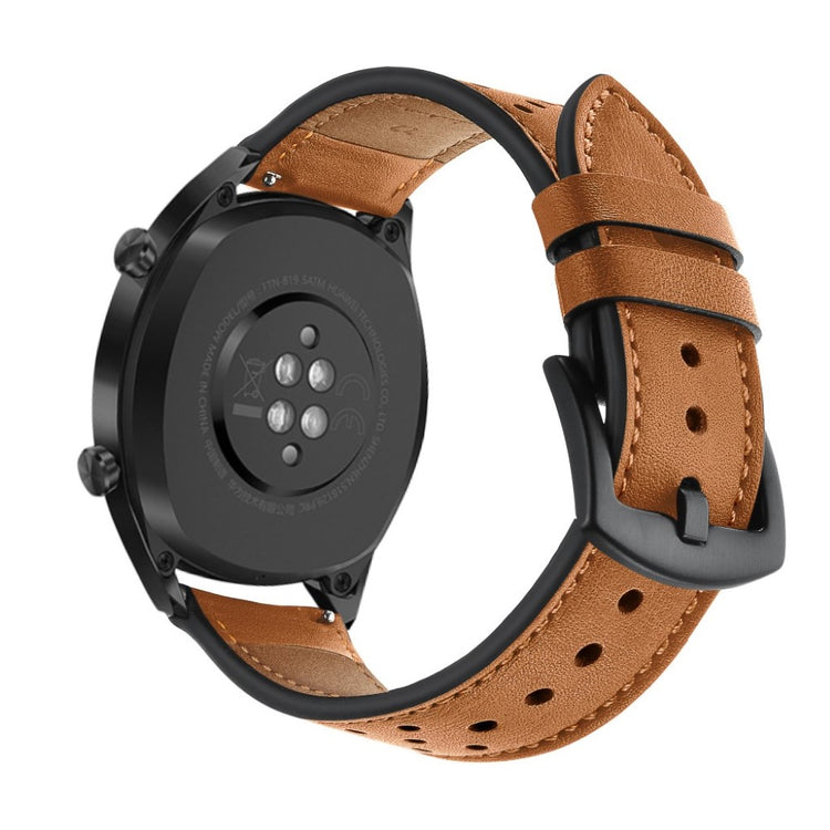 Sejt Huawei Watch GT Ægte læder Rem - Brun#serie_4