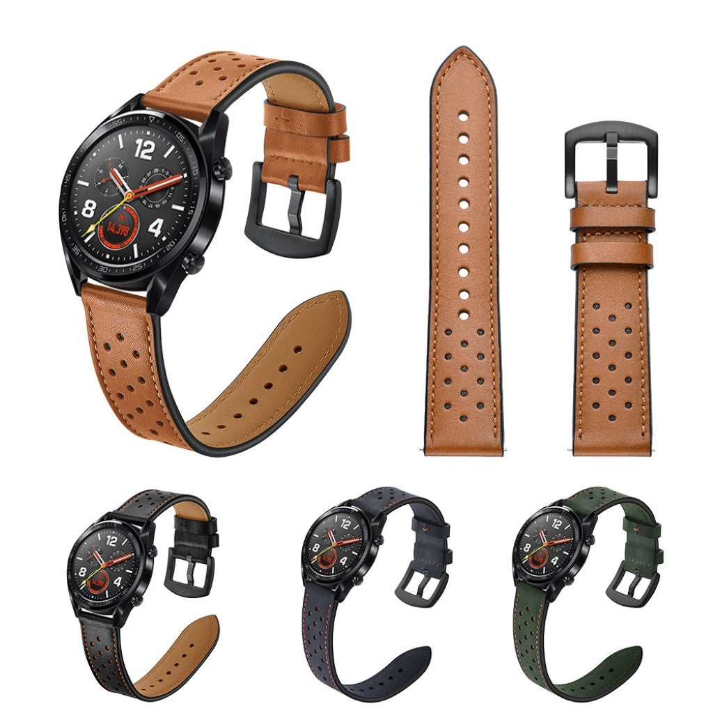 Sejt Huawei Watch GT Ægte læder Rem - Brun#serie_4