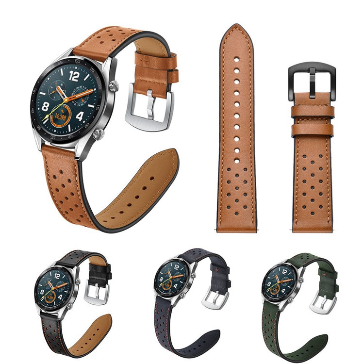 Sejt Huawei Watch GT Ægte læder Rem - Brun#serie_4