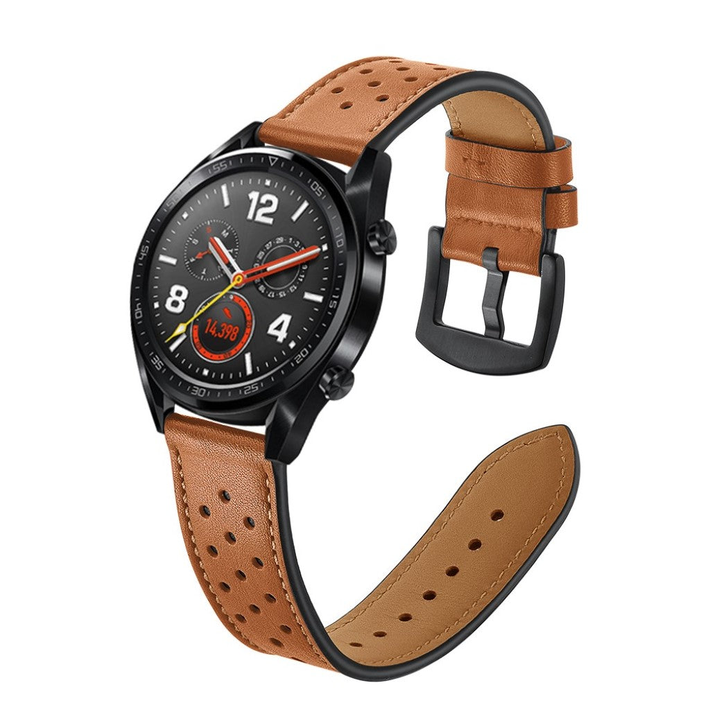 Sejt Huawei Watch GT Ægte læder Rem - Brun#serie_4