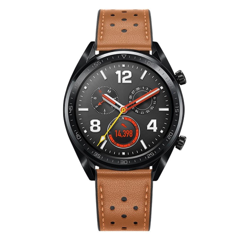 Sejt Huawei Watch GT Ægte læder Rem - Brun#serie_4