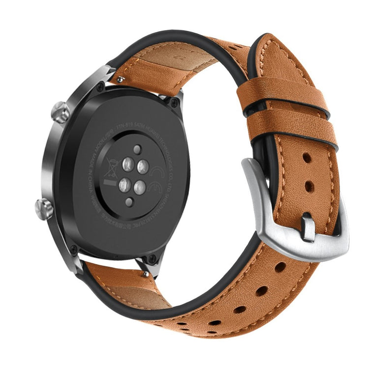 Sejt Huawei Watch GT Ægte læder Rem - Brun#serie_4