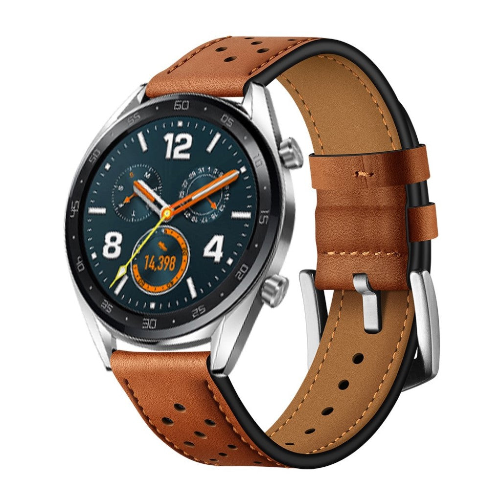 Sejt Huawei Watch GT Ægte læder Rem - Brun#serie_4