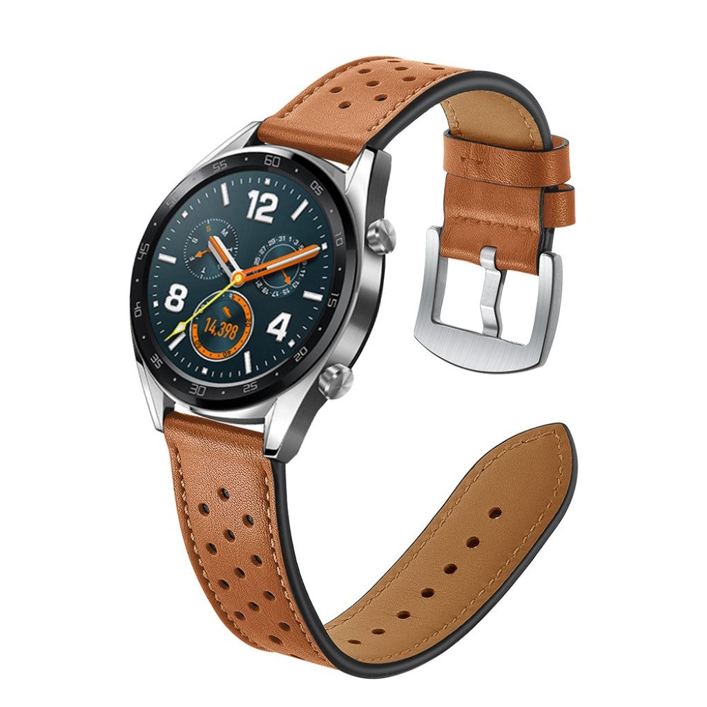 Sejt Huawei Watch GT Ægte læder Rem - Brun#serie_4