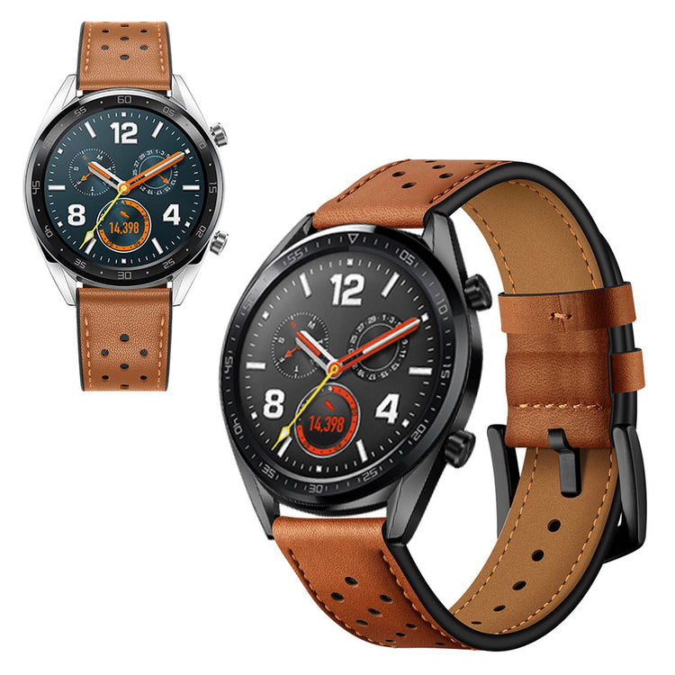 Sejt Huawei Watch GT Ægte læder Rem - Brun#serie_4
