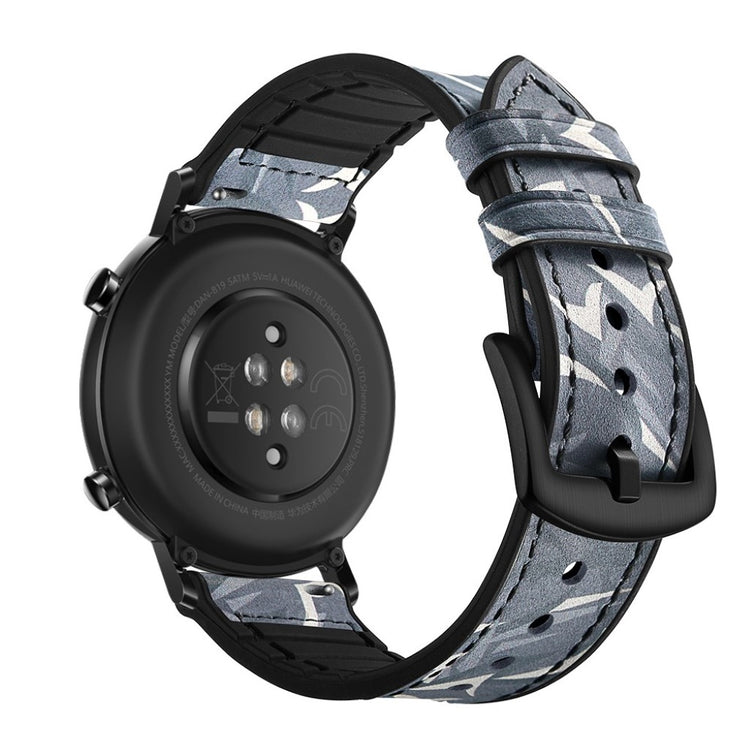 Glimrende Huawei Watch GT 2 42mm Ægte læder Rem - Blå#serie_6