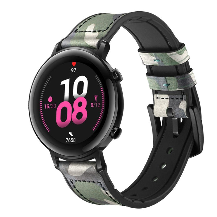 Glimrende Huawei Watch GT 2 42mm Ægte læder Rem - Grøn#serie_7