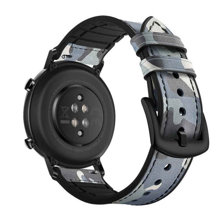 Glimrende Huawei Watch GT 2 42mm Ægte læder Rem - Blå#serie_8