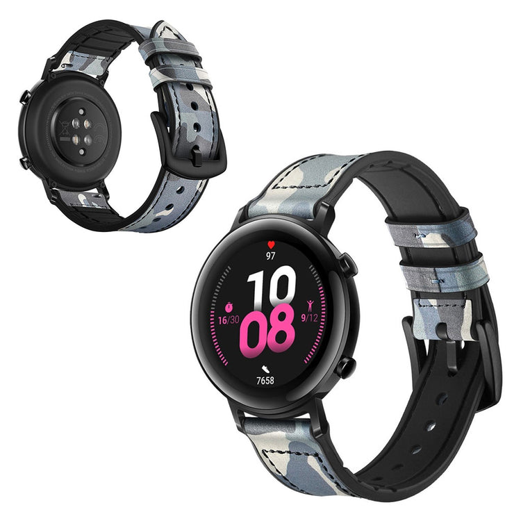 Glimrende Huawei Watch GT 2 42mm Ægte læder Rem - Blå#serie_8