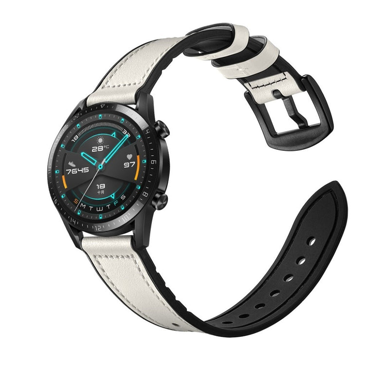 Helt vildt elegant Huawei Watch GT 2 46mm Ægte læder Rem - Hvid#serie_2