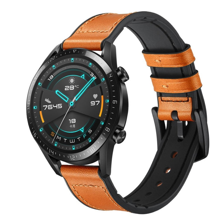 Helt vildt elegant Huawei Watch GT 2 46mm Ægte læder Rem - Brun#serie_3