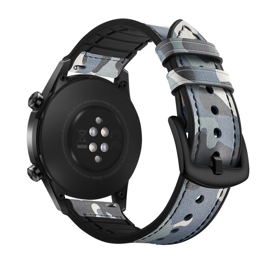 Helt vildt elegant Huawei Watch GT 2 46mm Ægte læder Rem - Blå#serie_8