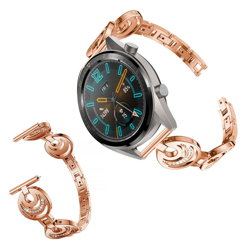 Vildt flot Huawei Watch GT 2 46mm Metal og Rhinsten Rem - Pink#serie_3