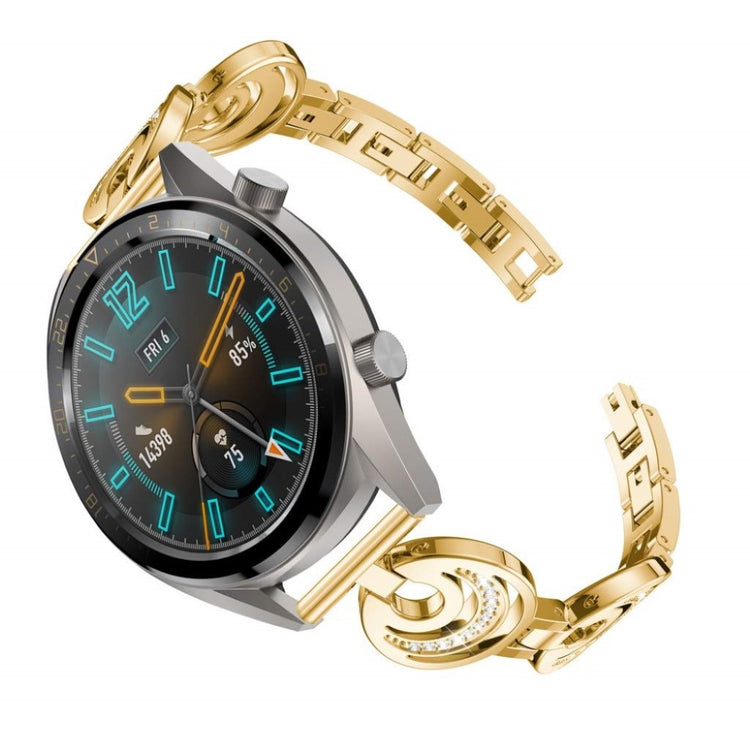 Vildt flot Huawei Watch GT 2 46mm Metal og Rhinsten Rem - Guld#serie_4