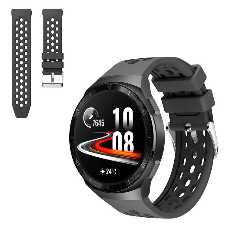 Mega komfortabel Huawei Watch GT 2e Silikone Rem - Sølv#serie_3