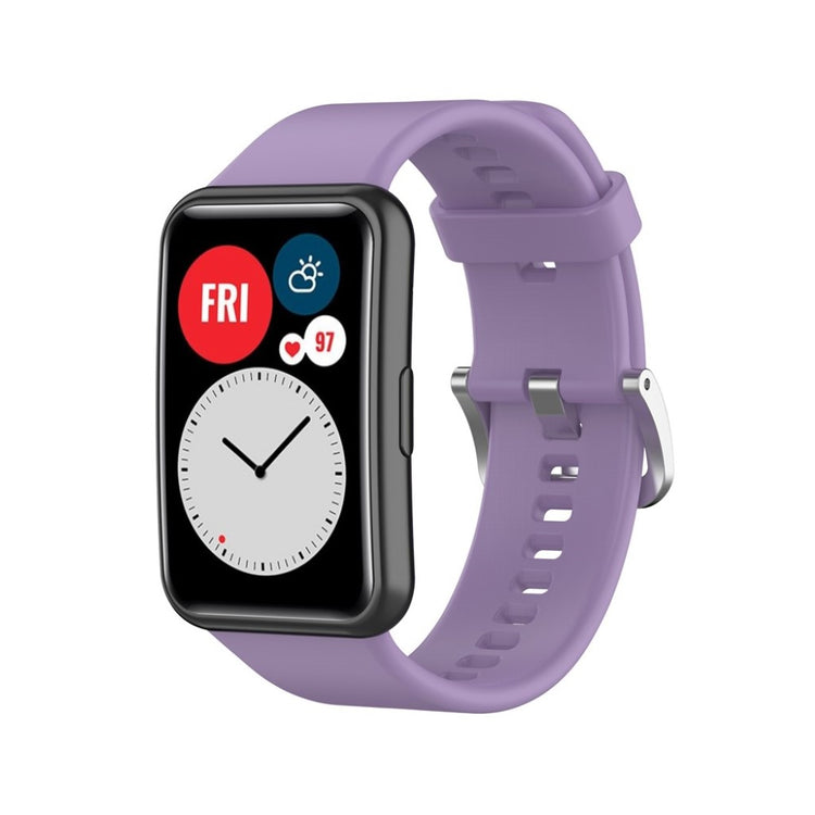 Super smuk Huawei Watch Fit Silikone Rem - Lilla#serie_13