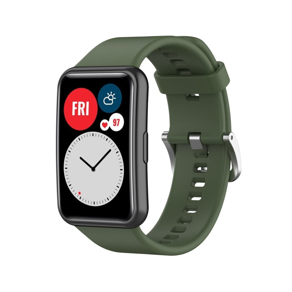 Super smuk Huawei Watch Fit Silikone Rem - Grøn#serie_3