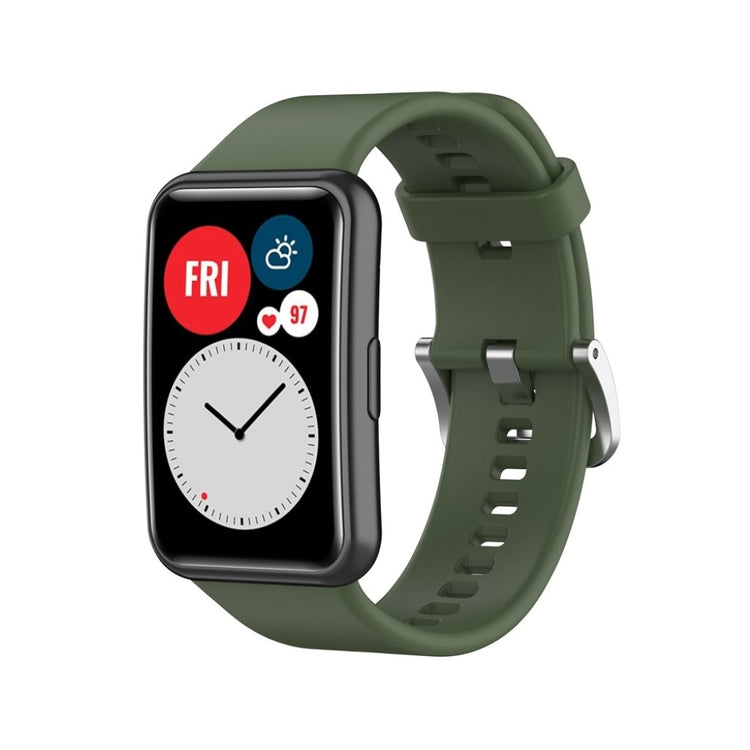 Super smuk Huawei Watch Fit Silikone Rem - Grøn#serie_3