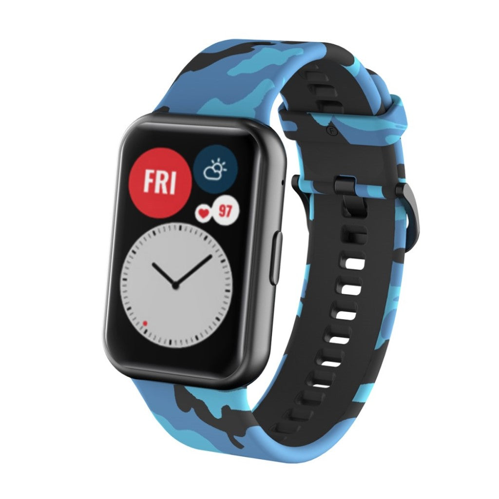 Super fed Huawei Watch Fit Silikone Rem - Blå#serie_4