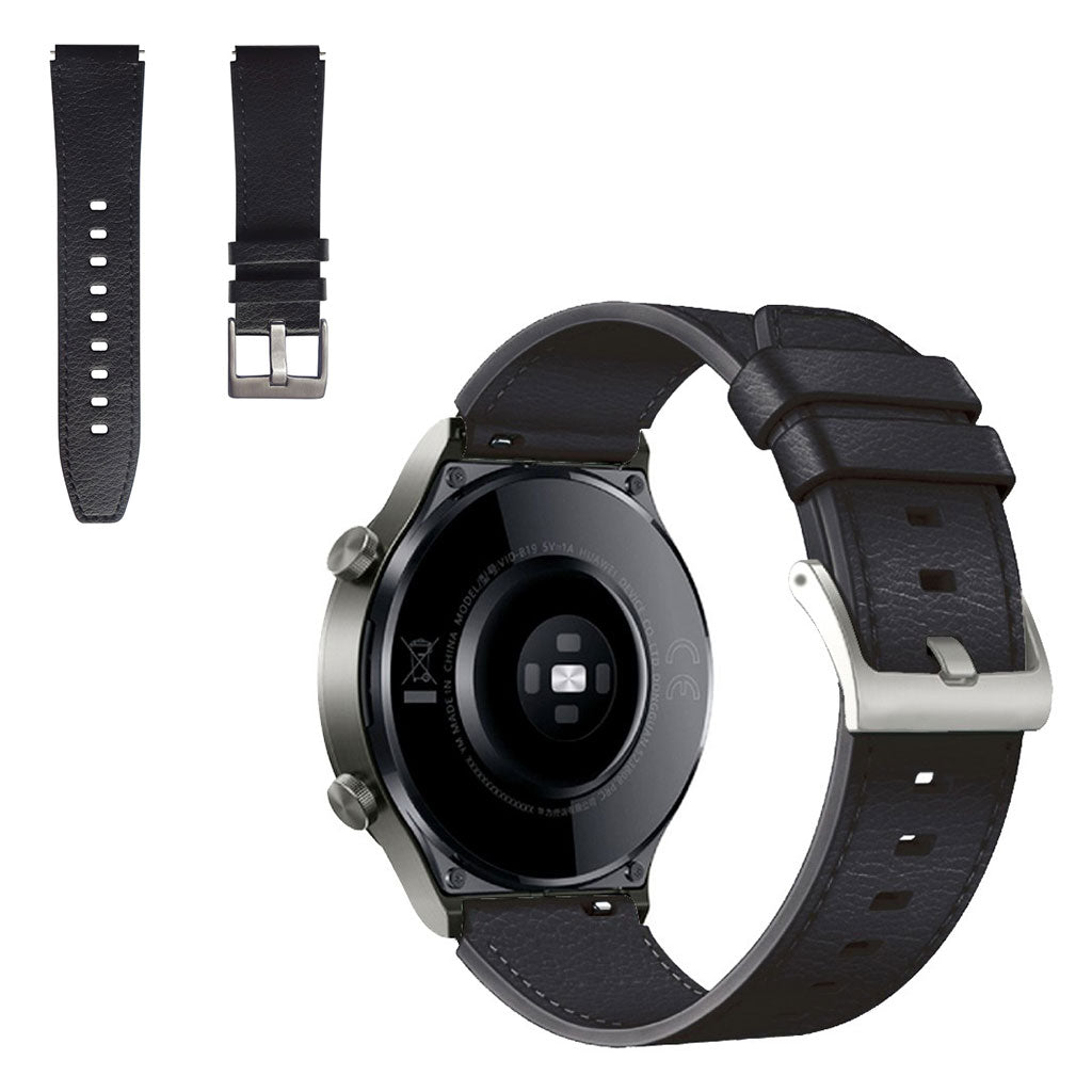 Huawei Watch GT 2 Pro / GT 2 46mm leather watch band - Black#serie_1