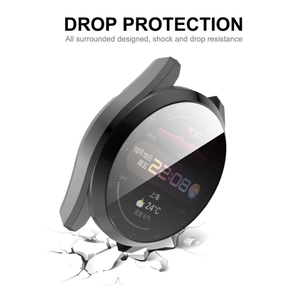 Fed Huawei Watch 3 Pro Silikone Cover - Sort#serie_1