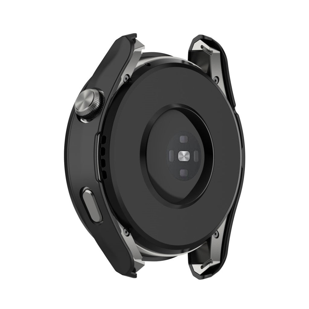 Super Godt Huawei Watch 3 Pro Cover med Skærmbeskytter i Silikone og Hærdet Glas - Sort#serie_1
