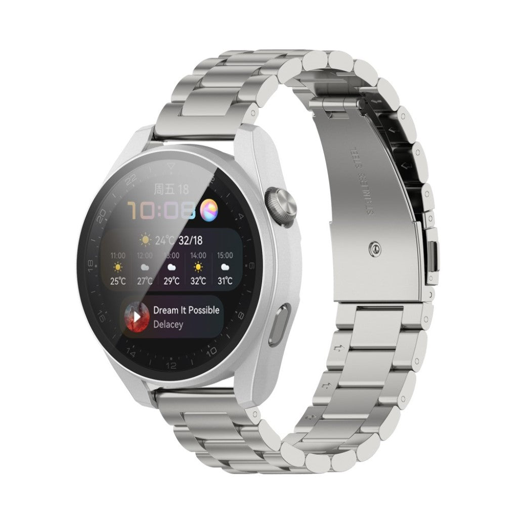 Super Godt Huawei Watch 3 Pro Cover med Skærmbeskytter i Silikone og Hærdet Glas - Sølv#serie_2