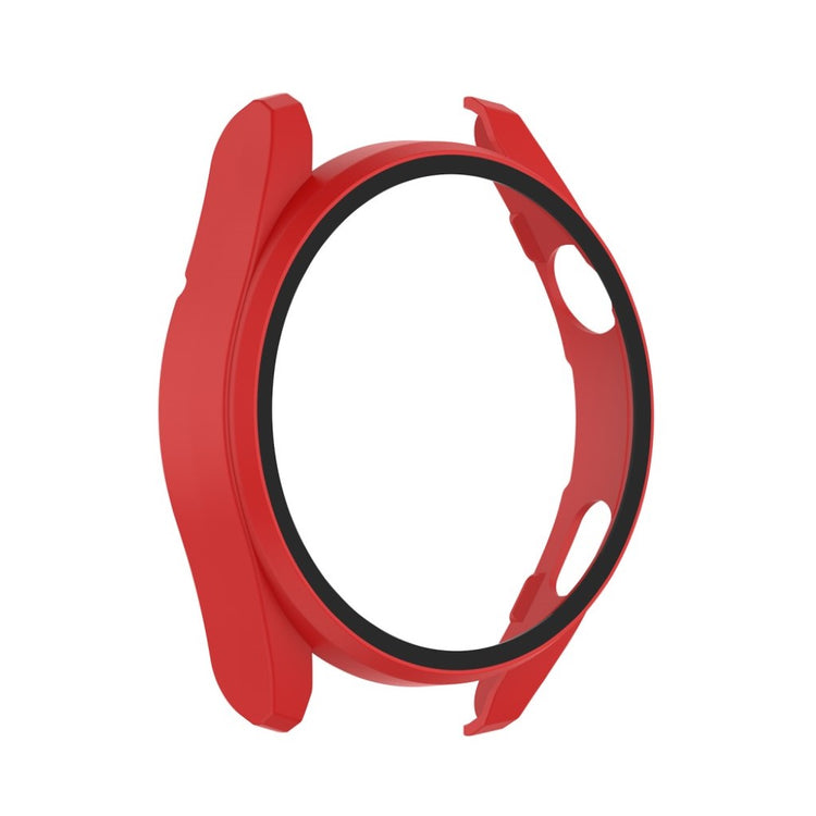 Super Godt Huawei Watch 3 Pro Cover med Skærmbeskytter i Silikone og Hærdet Glas - Rød#serie_4
